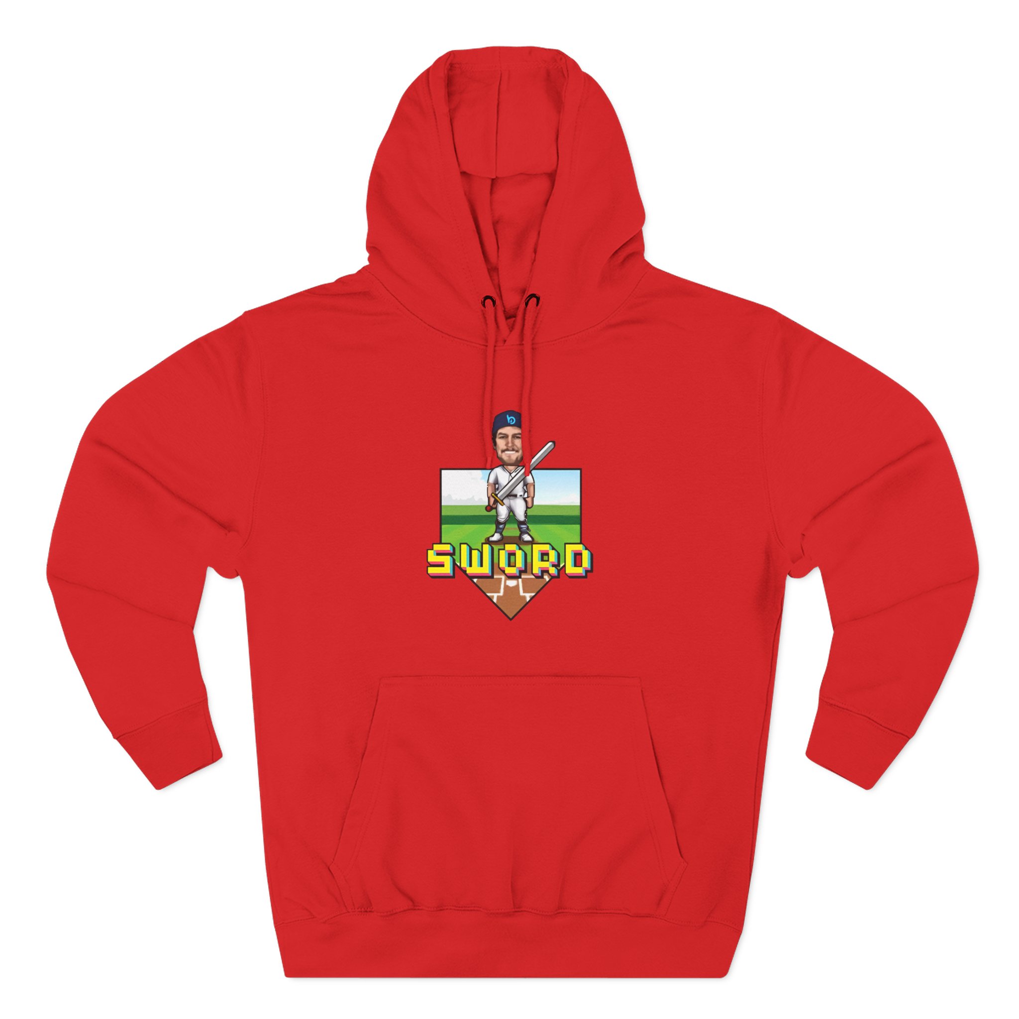 Trevor Bauer Sword Pixel Art Three-Panel Fleece Hoodie