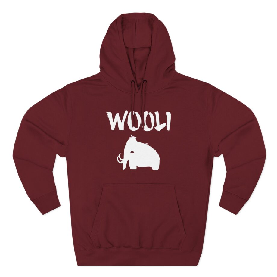 Wooli Logo  Three-Panel Fleece Hoodie