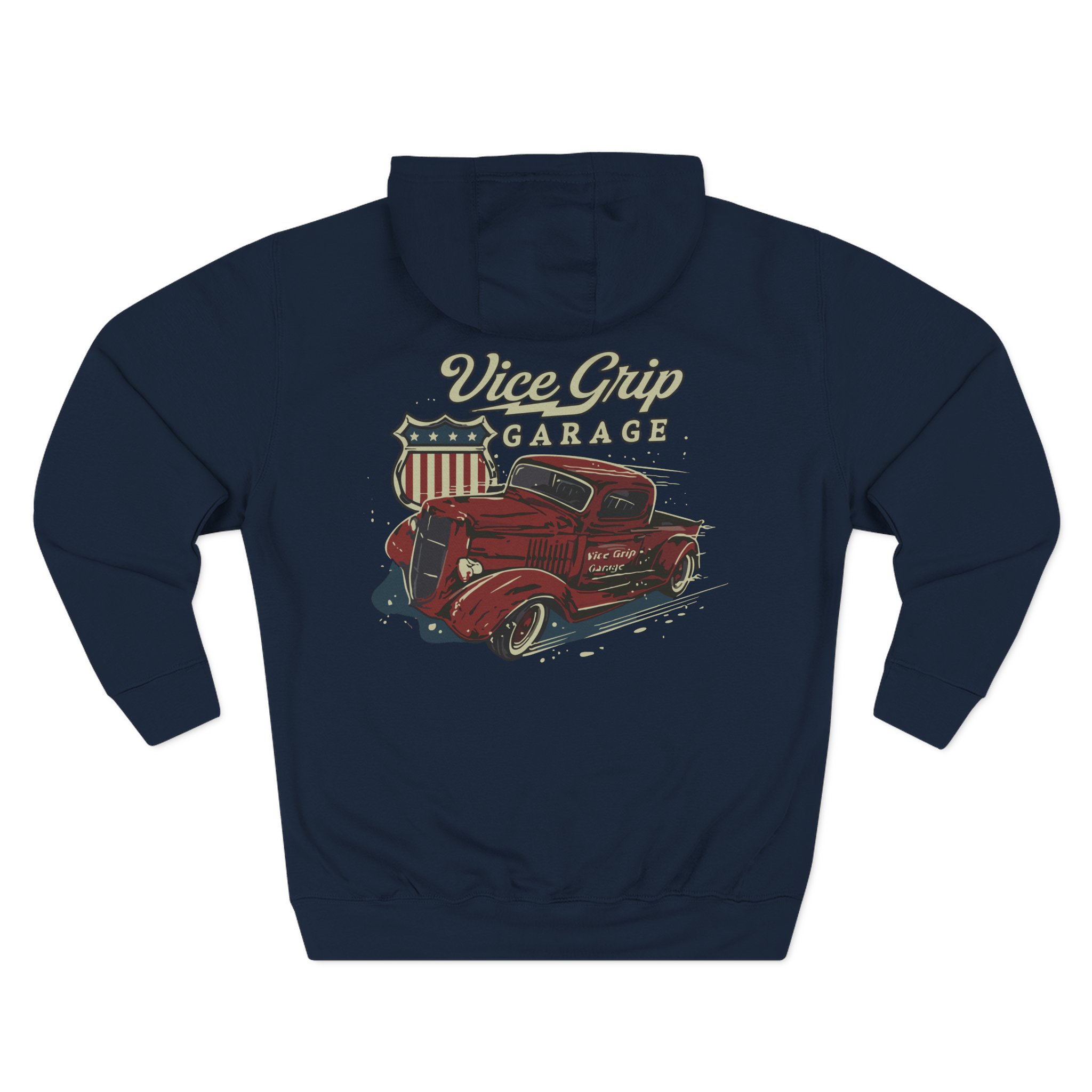 Vicegripgarage 1935 Truck Work Three-Panel Fleece Hoodie