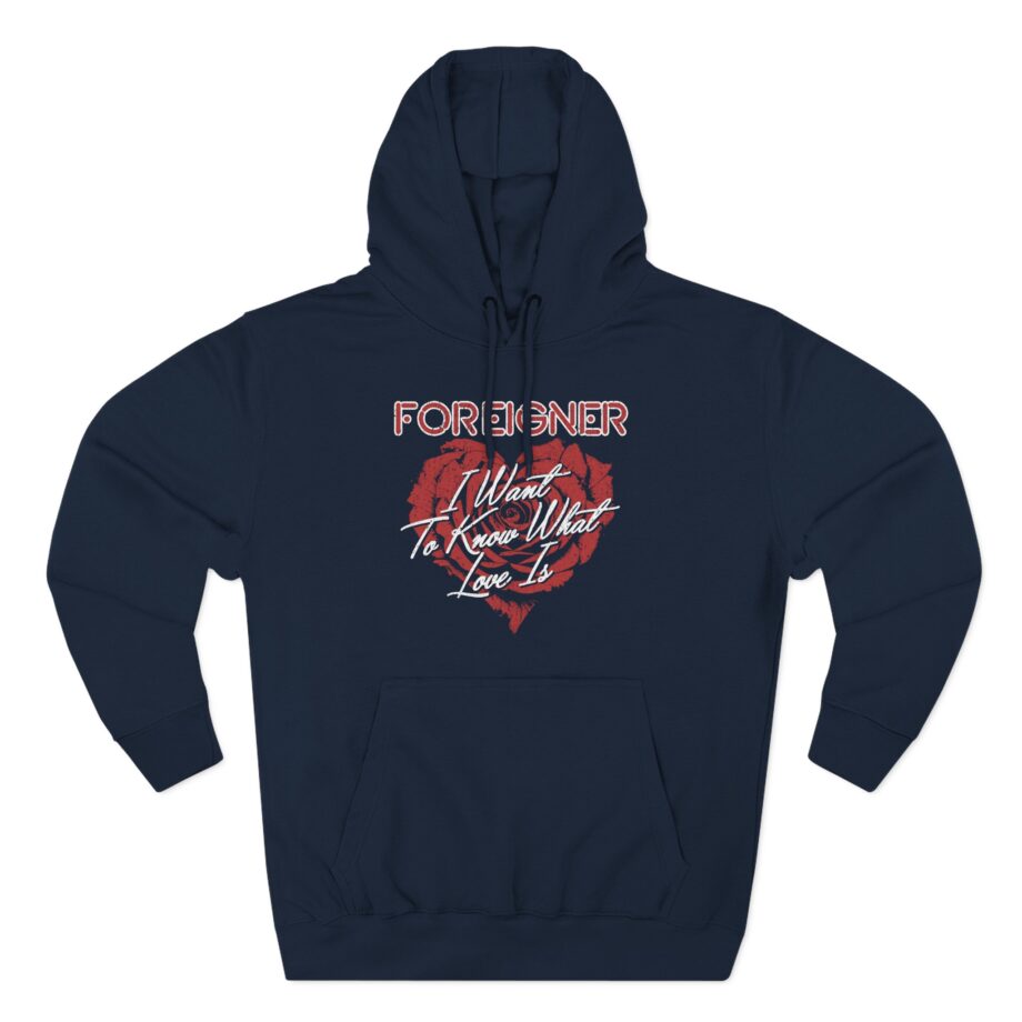 Foreigner Rose Heart Three-Panel Fleece Hoodie