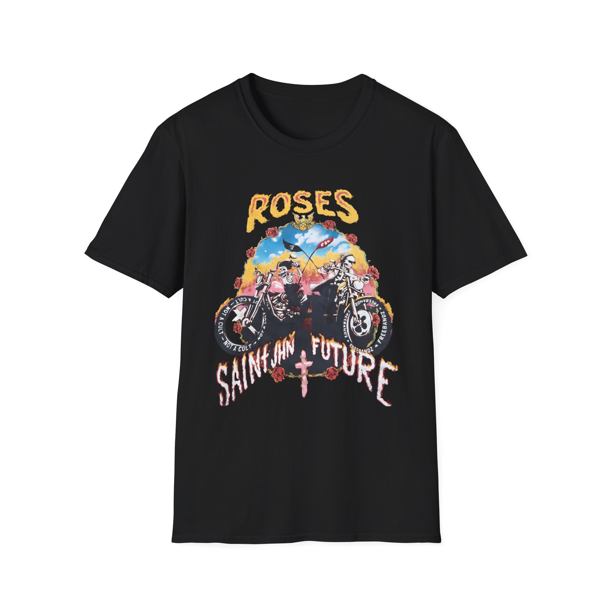 Saint Jhn Not a Cult X Freebandz Roses Unisex Softstyle T-Shirt