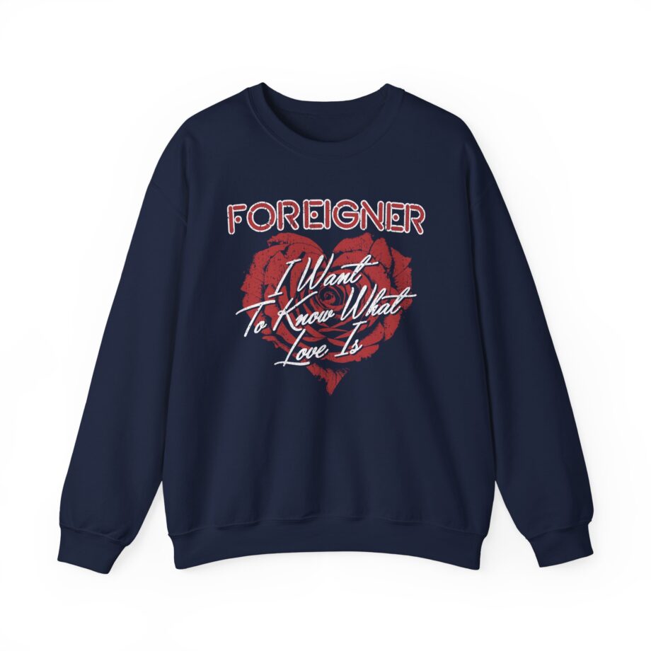 Foreigner Rose Heart Unisex Heavy Blend™ Crewneck Sweatshirt