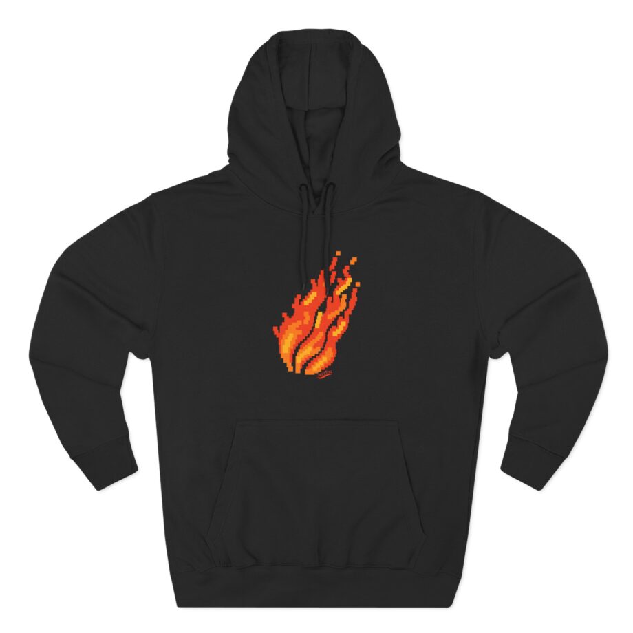Preston Pixel Flame Three-Panel Fleece Hoodie