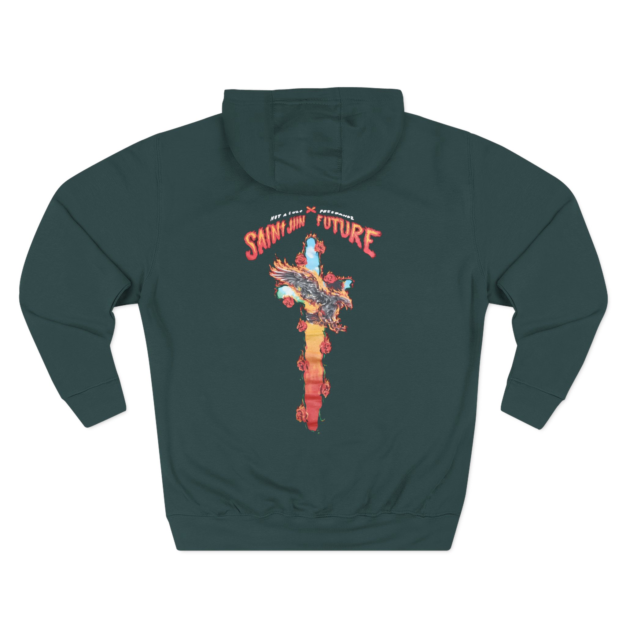 Saint Jhn Not a Cult X Freebandz Roses Three-Panel Fleece Hoodie