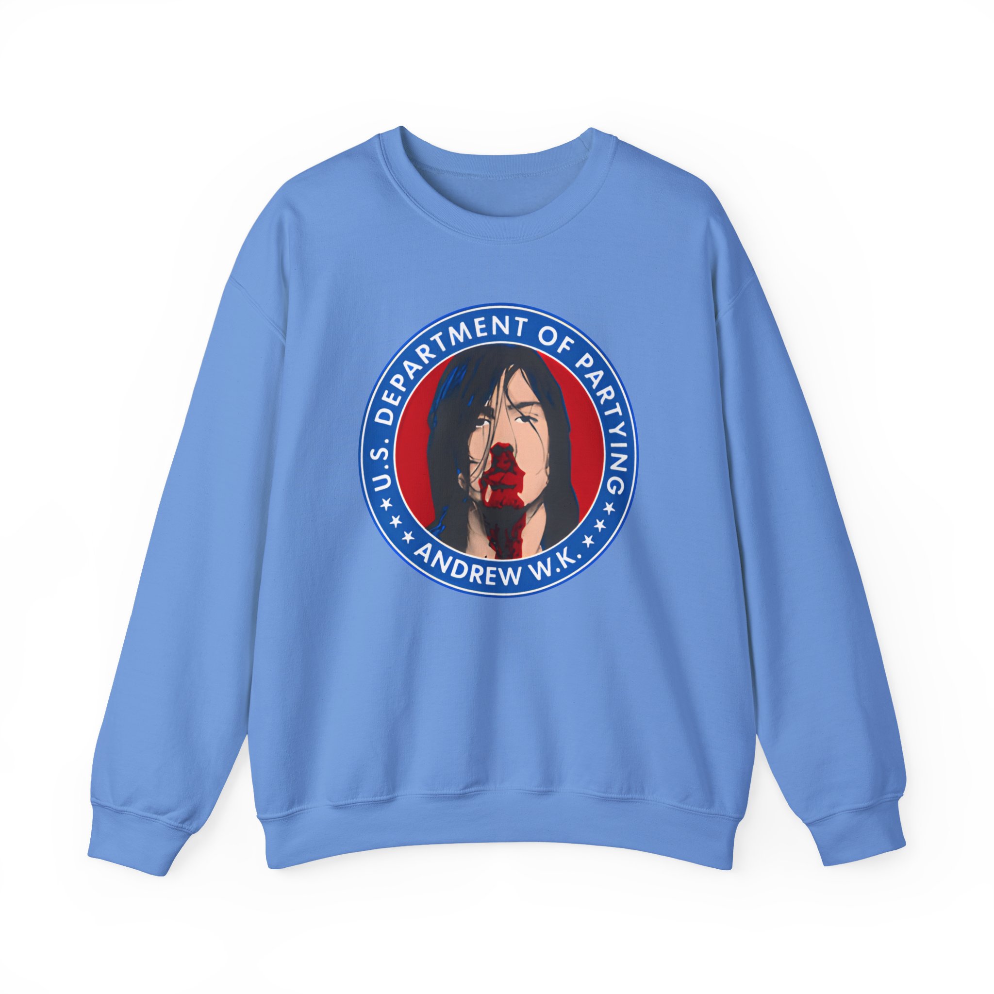 Andrew Wk Us Dept of Partying Unisex Heavy Blendâ„¢ Crewneck Sweatshirt