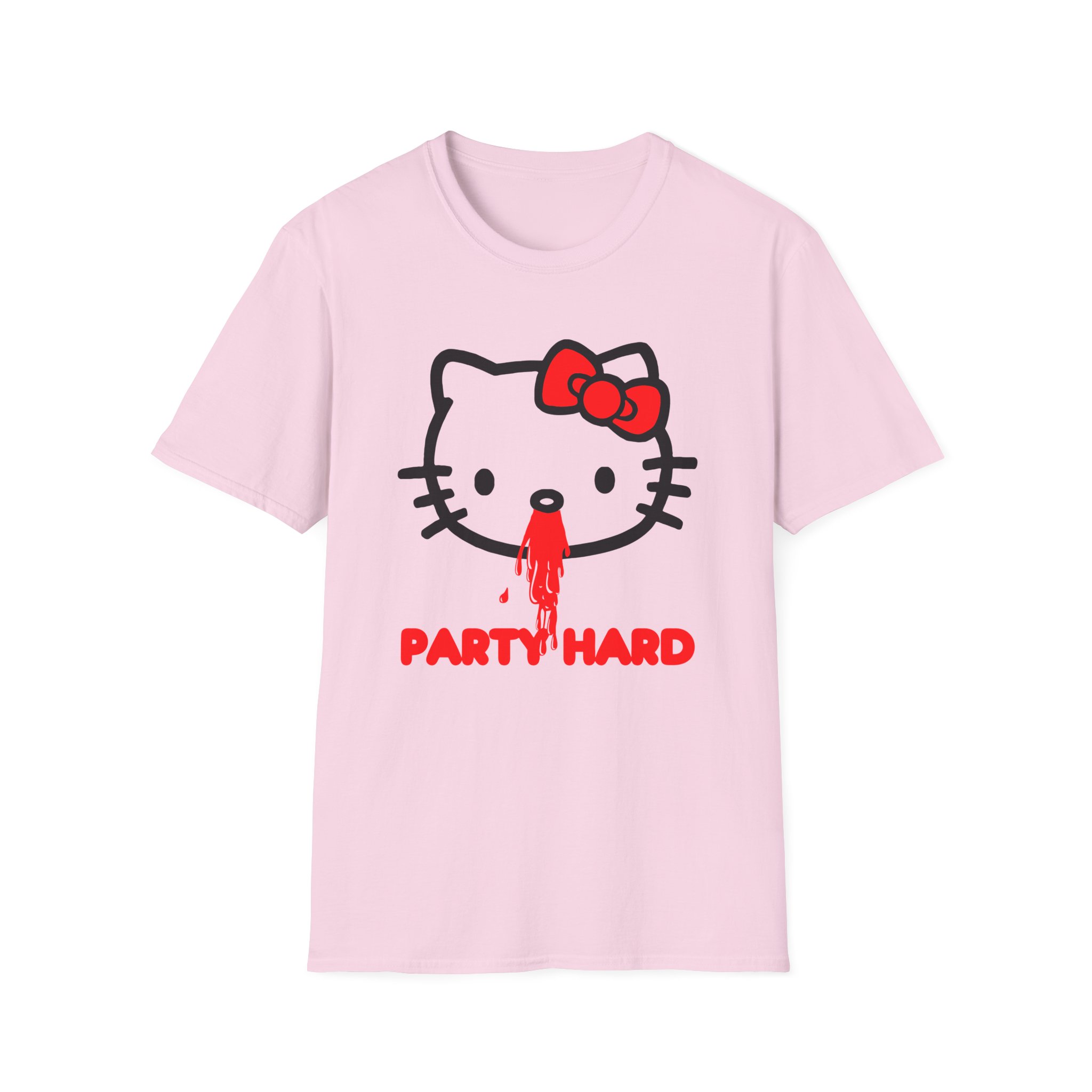 Andrew Wk Hello Party Kitty Parody Unisex Softstyle T-Shirt