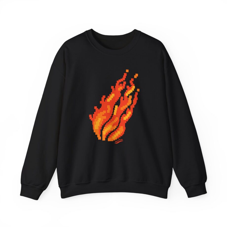 Preston Pixel Flame Unisex Heavy Blend™ Crewneck Sweatshirt