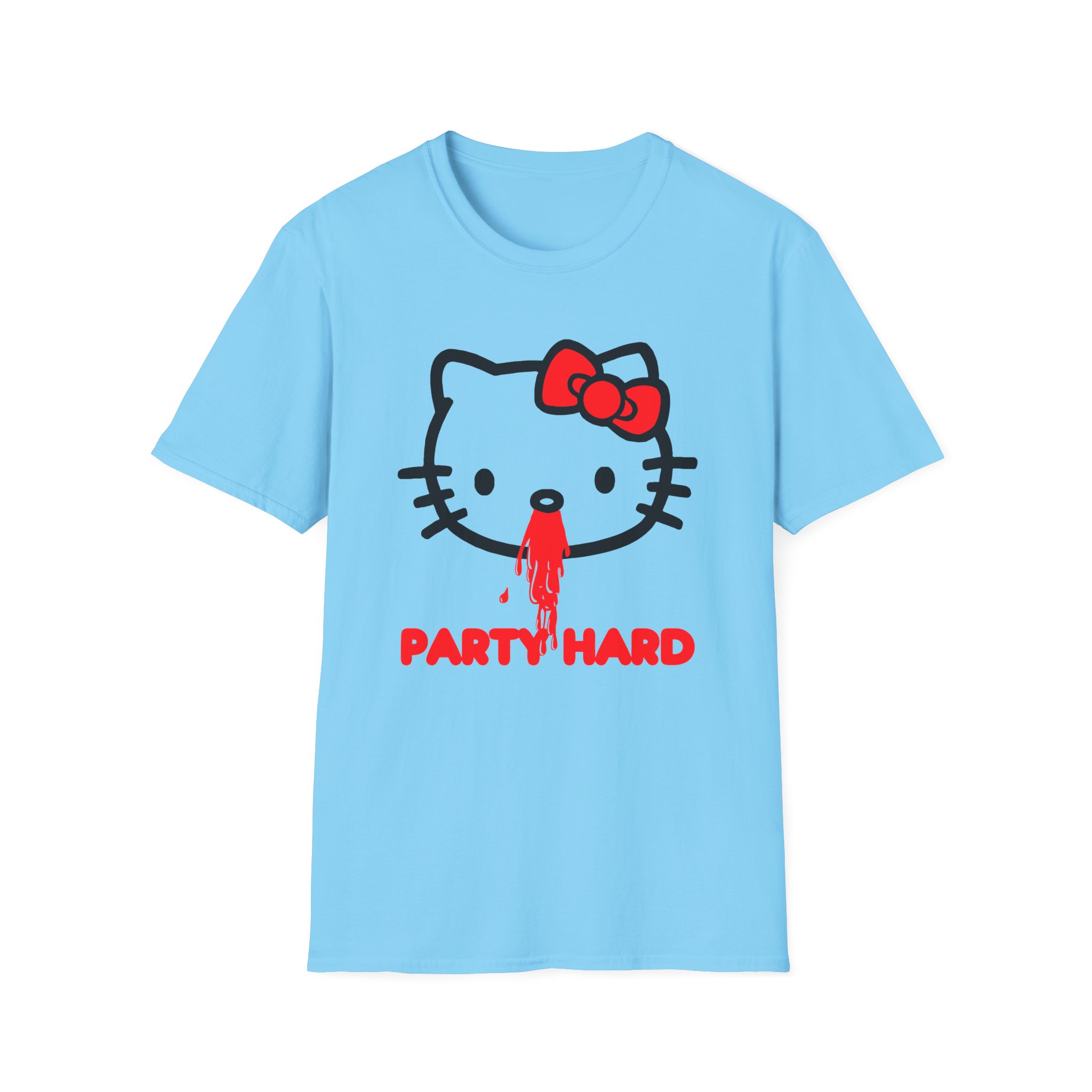Andrew Wk Hello Party Kitty Parody Unisex Softstyle T-Shirt