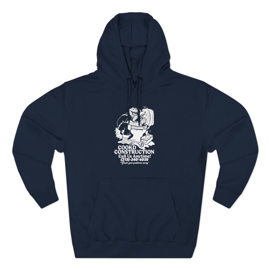 Lazarbeam  Cookd Construction Call Us Anytime Three-Panel Fleece Hoodie