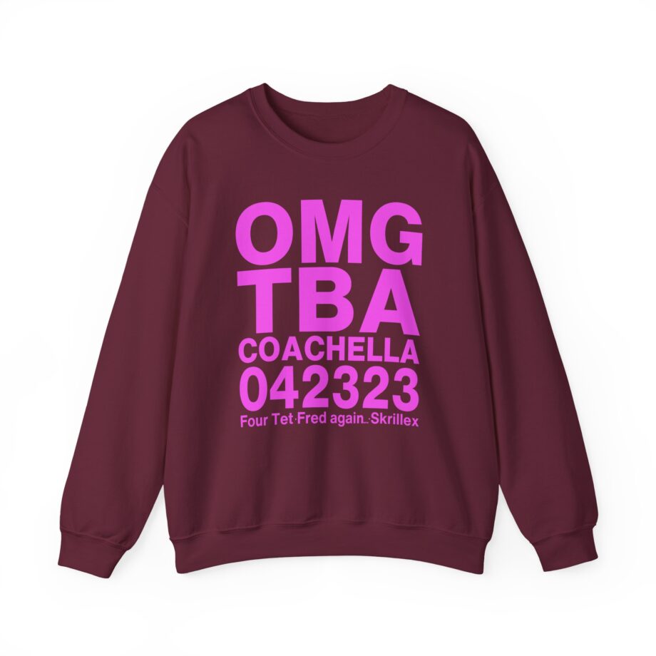 Skrillex OMG ТВА COACHELLA 042323 Four Tet. Fred again Unisex Heavy Blend™ Crewneck Sweatshirt
