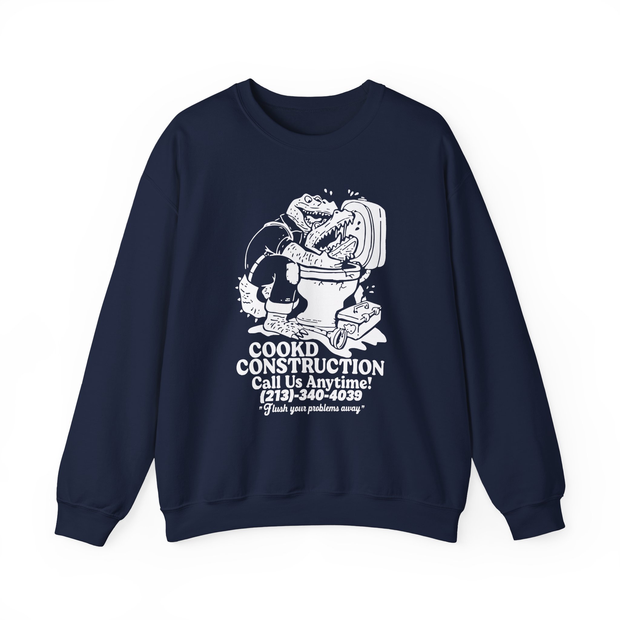 Lazarbeam  Cookd Construction Call Us Anytime Unisex Heavy Blendâ„¢ Crewneck Sweatshirt