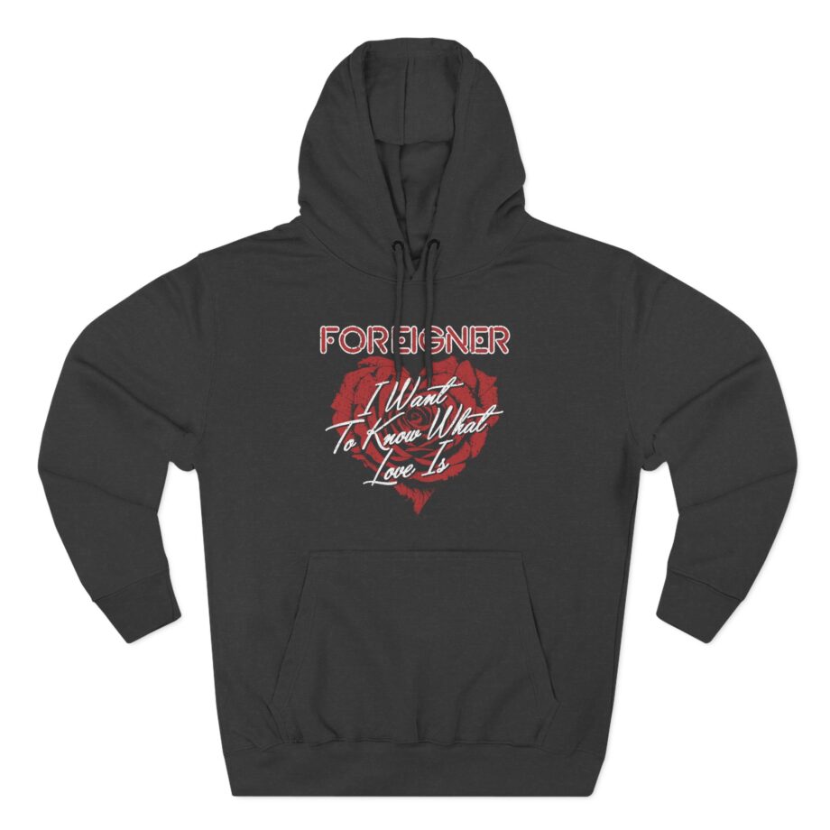 Foreigner Rose Heart Three-Panel Fleece Hoodie