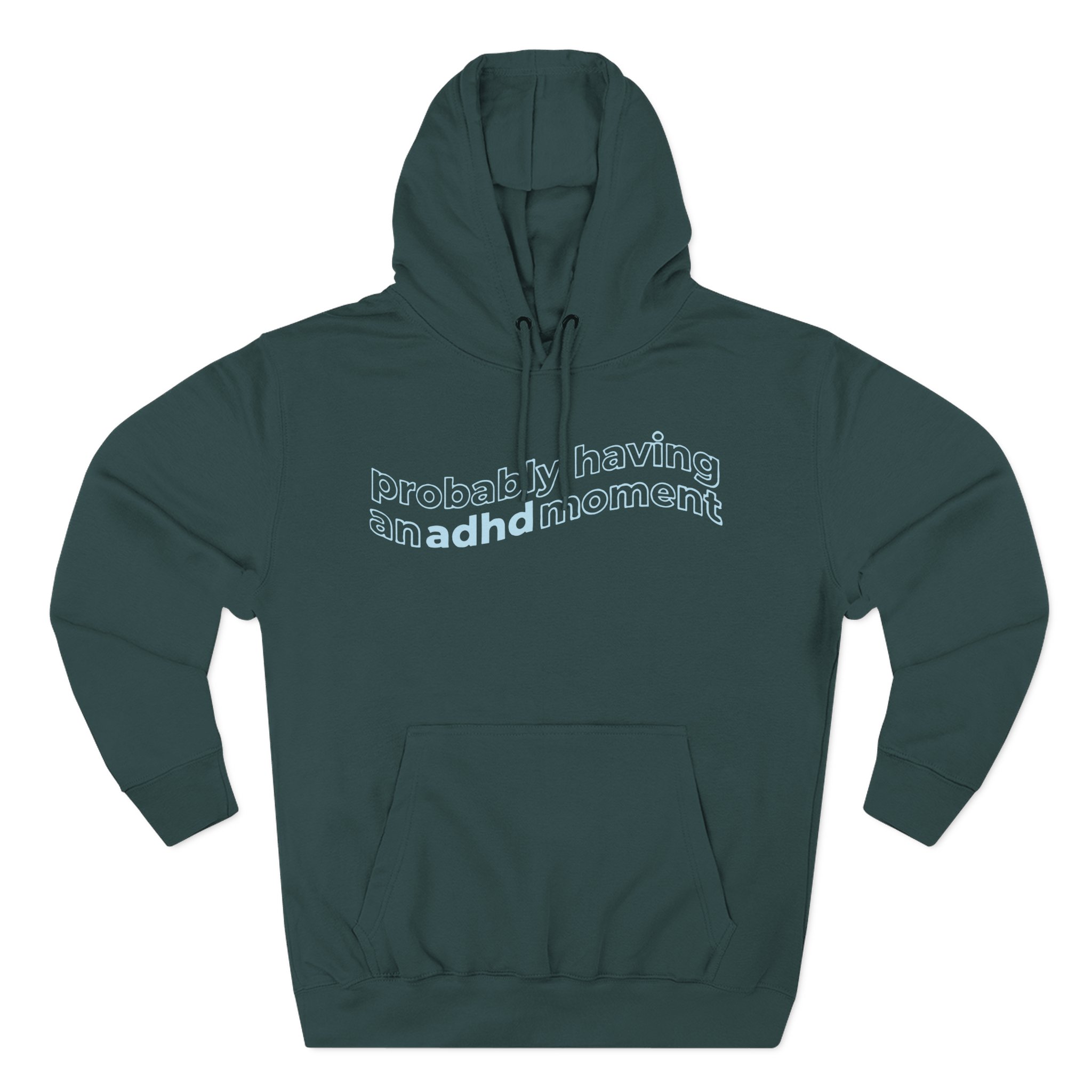 Kallmekris Probably having an adhd moment Three-Panel Fleece Hoodie