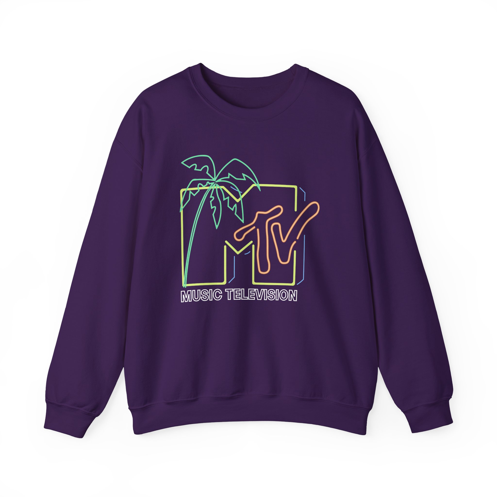 David Dobrik  Mtv Neon Light Logo Unisex Heavy Blendâ„¢ Crewneck Sweatshirt