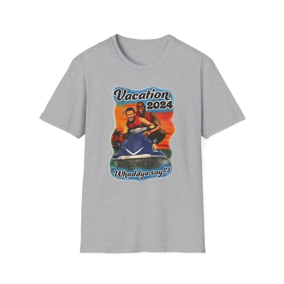 Magic Johnson and Jimmy Kimmel Vacation 2024 Whaddya Say Unisex Softstyle T-Shirt