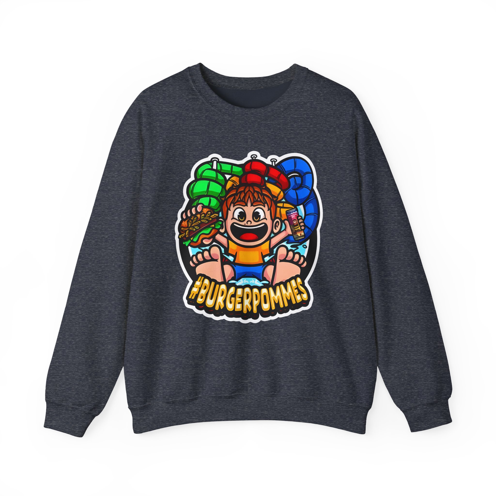 Burger Pommes Unisex Heavy Blendâ„¢ Crewneck Sweatshirt