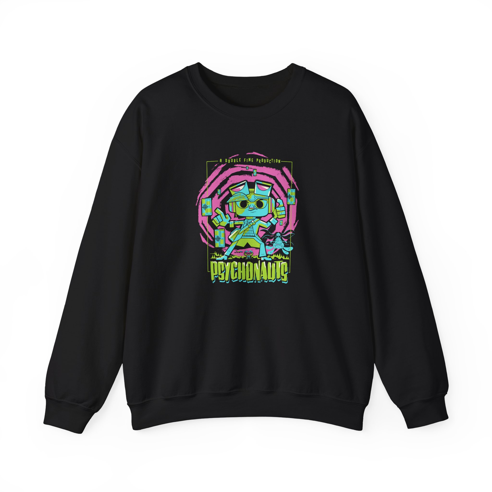 Double Fine Psychic Mystery Unisex Heavy Blendâ„¢ Crewneck Sweatshirt