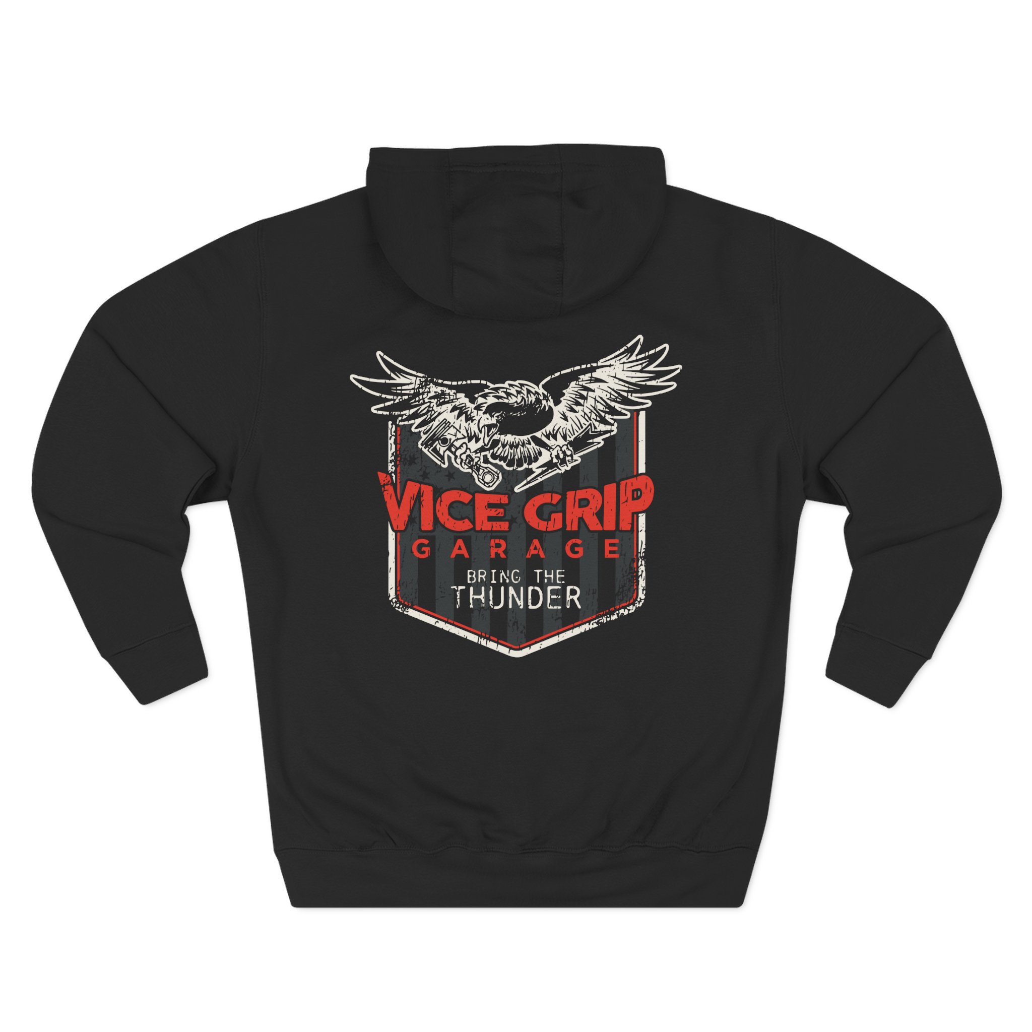 Vicegripgarage Bring the Thunder Shop Three-Panel Fleece Hoodie