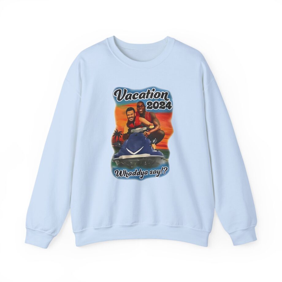 Magic Johnson and Jimmy Kimmel Vacation 2024 Whaddya Say Unisex Heavy Blend™ Crewneck Sweatshirt