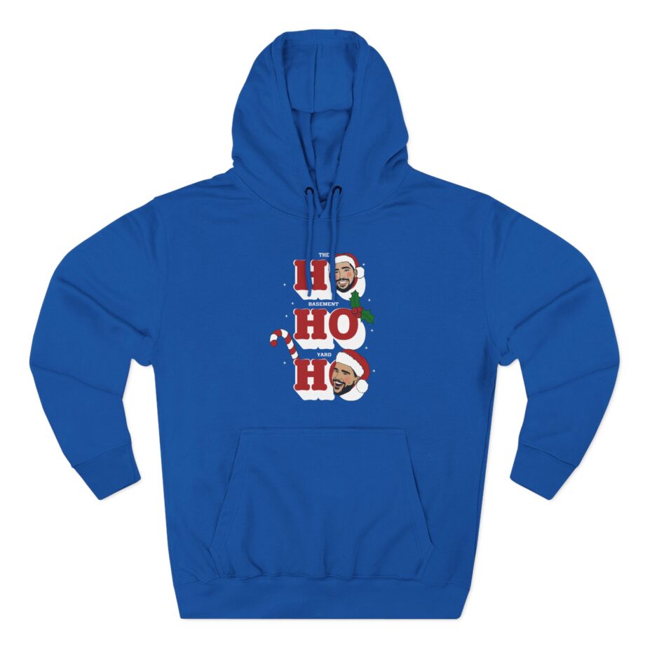 Ho Ho Ho Basement Yard Three-Panel Fleece Hoodie