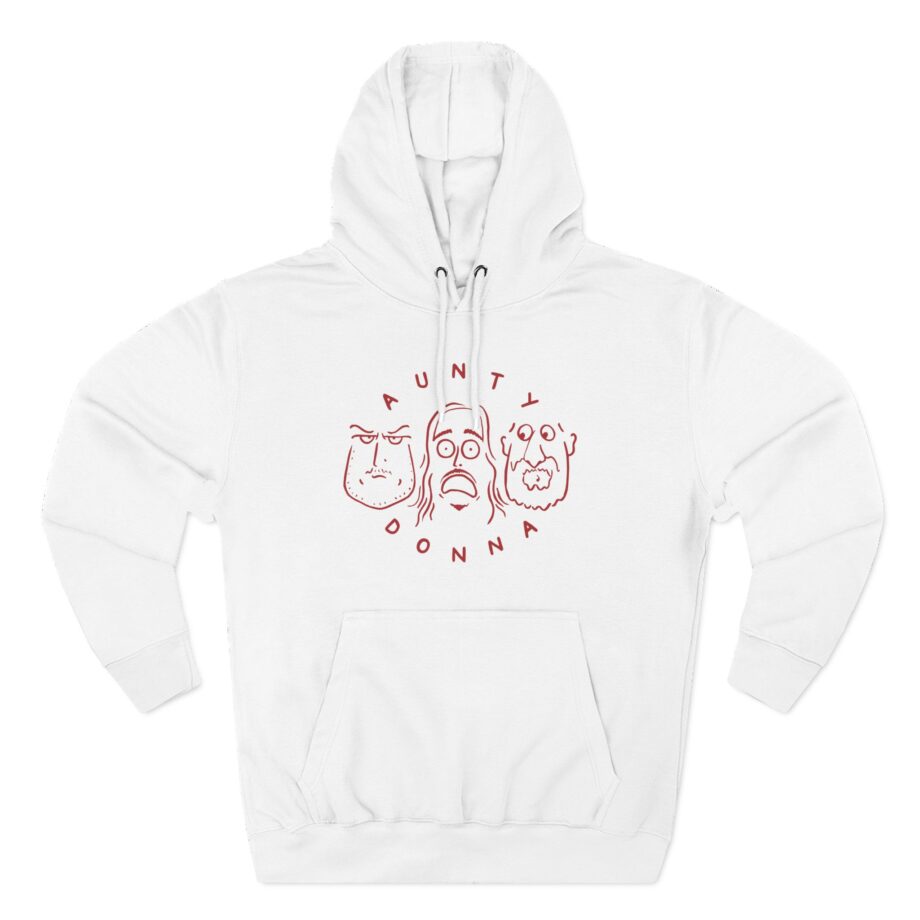 Aunty Donna White Faces Three-Panel Fleece Hoodie