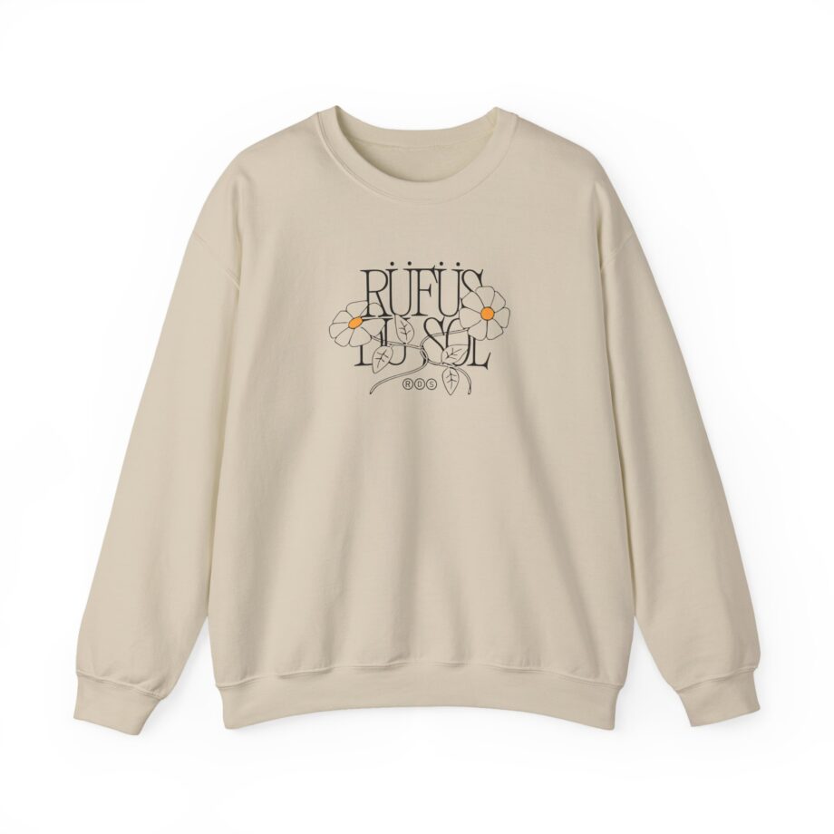 Rufus Du Sol Flower Ecru Unisex Heavy Blend™ Crewneck Sweatshirt