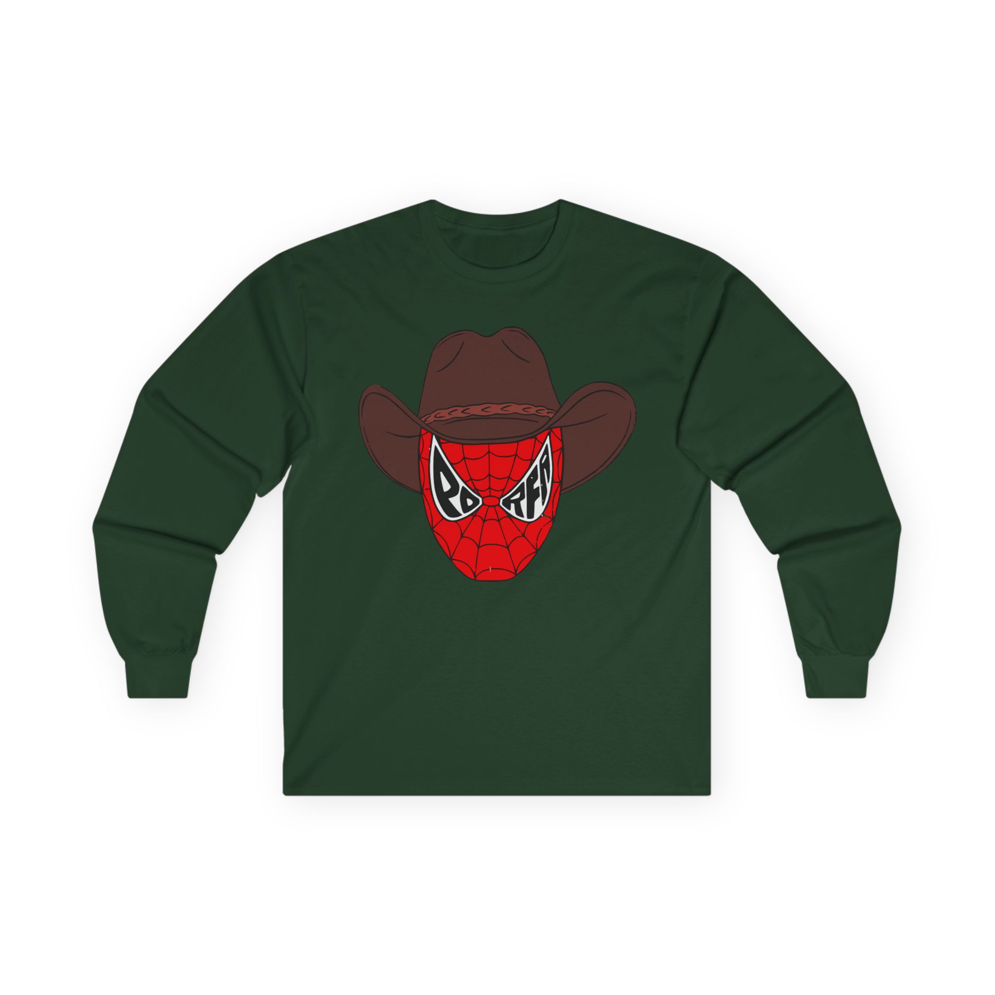 Porfa Spider Man Cowboy Hat Unisex Ultra Cotton Long Sleeve Tee