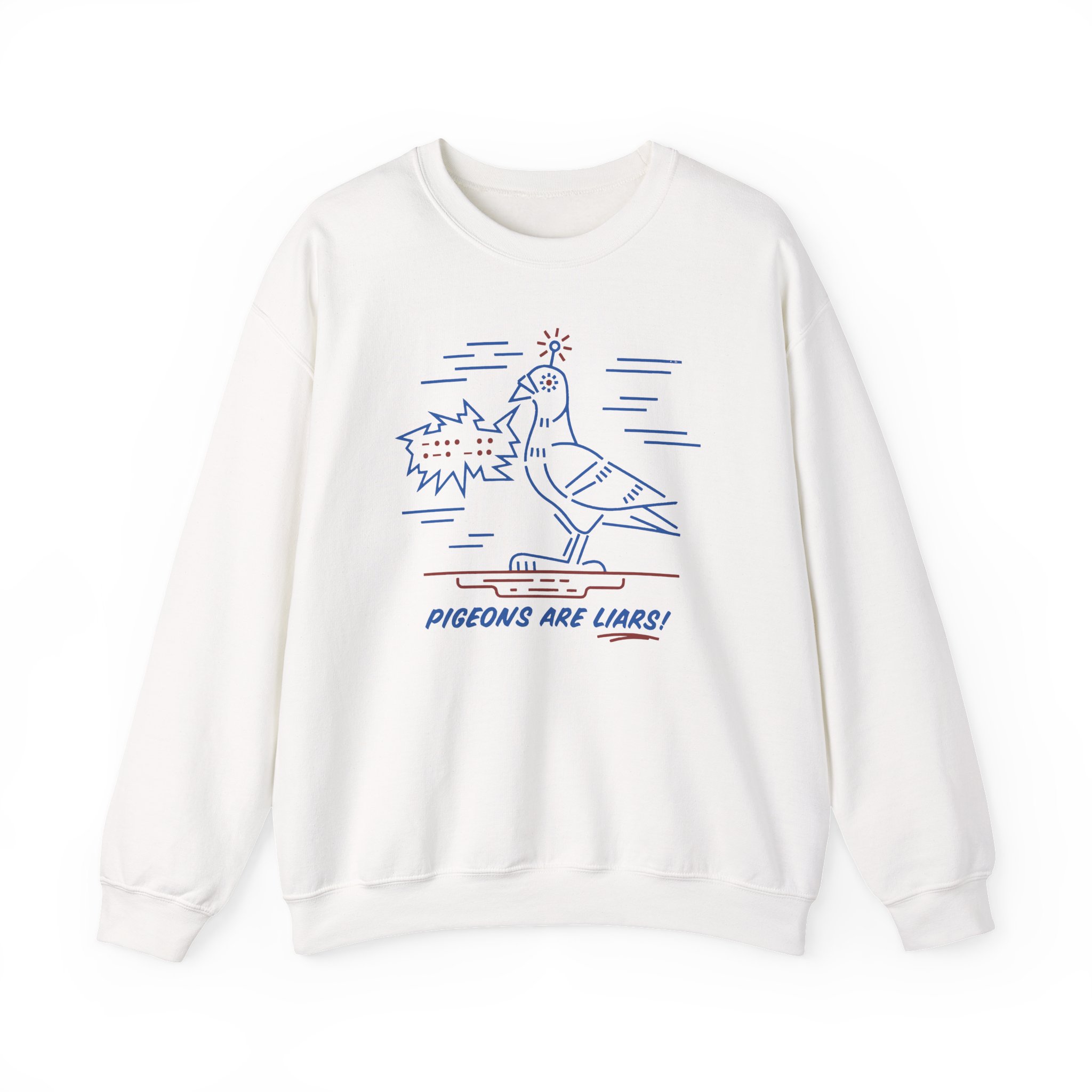 Birds Arent Real Pigeons Are Liars Unisex Heavy Blendâ„¢ Crewneck Sweatshirt