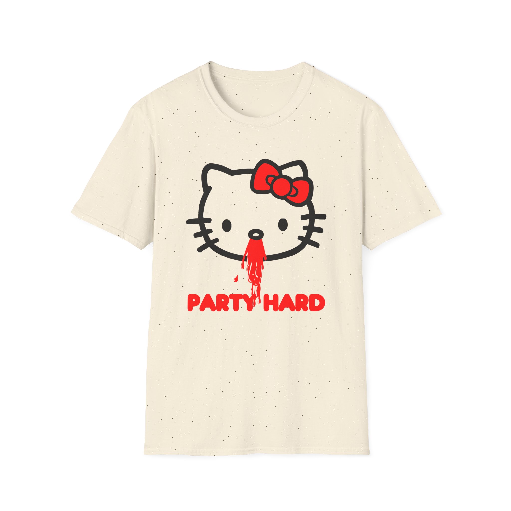 Andrew Wk Hello Party Kitty Parody Unisex Softstyle T-Shirt