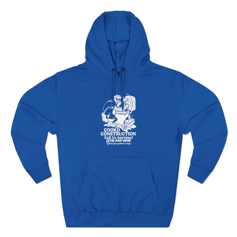 Lazarbeam  Cookd Construction Call Us Anytime Three-Panel Fleece Hoodie