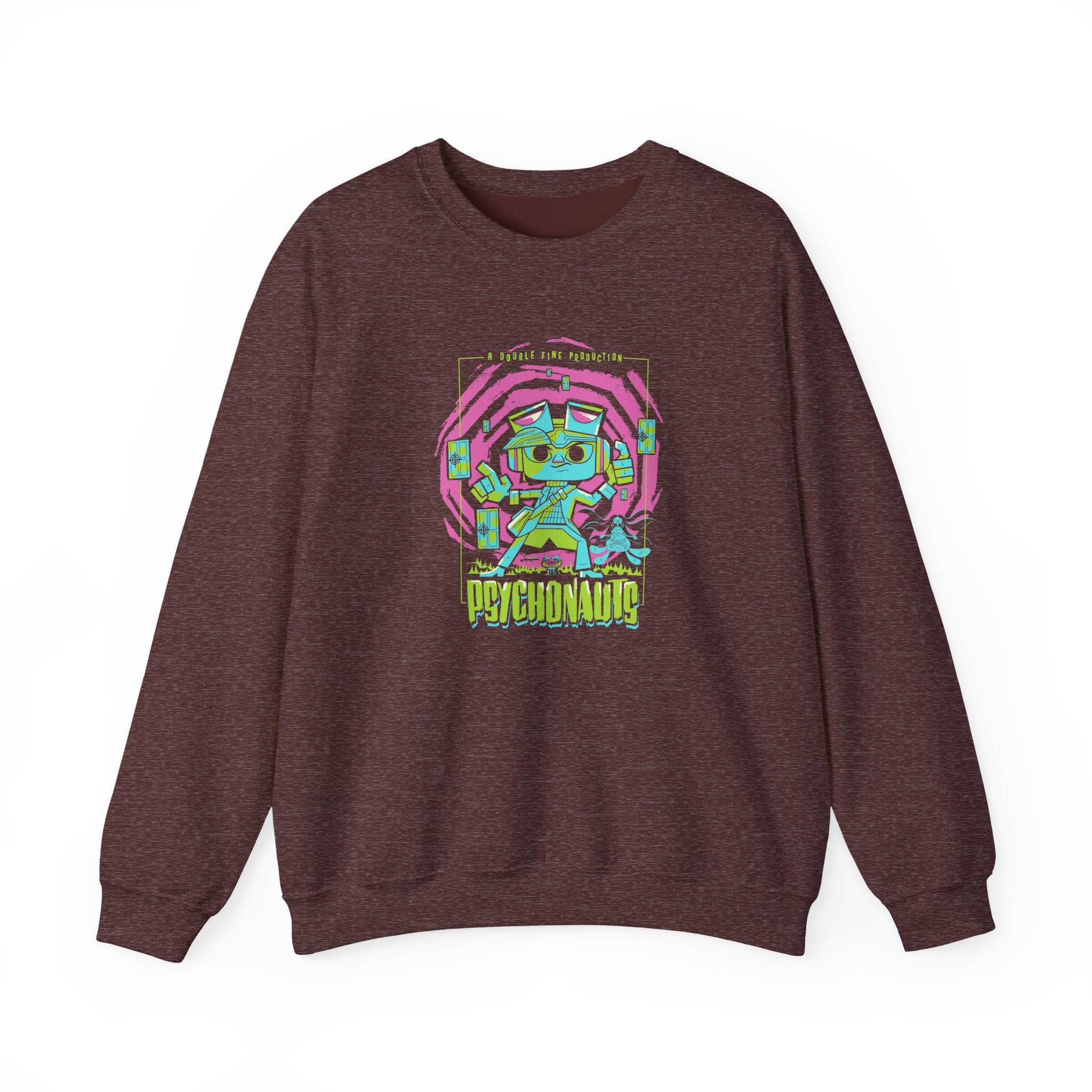 Double Fine Psychic Mystery Unisex Heavy Blendâ„¢ Crewneck Sweatshirt
