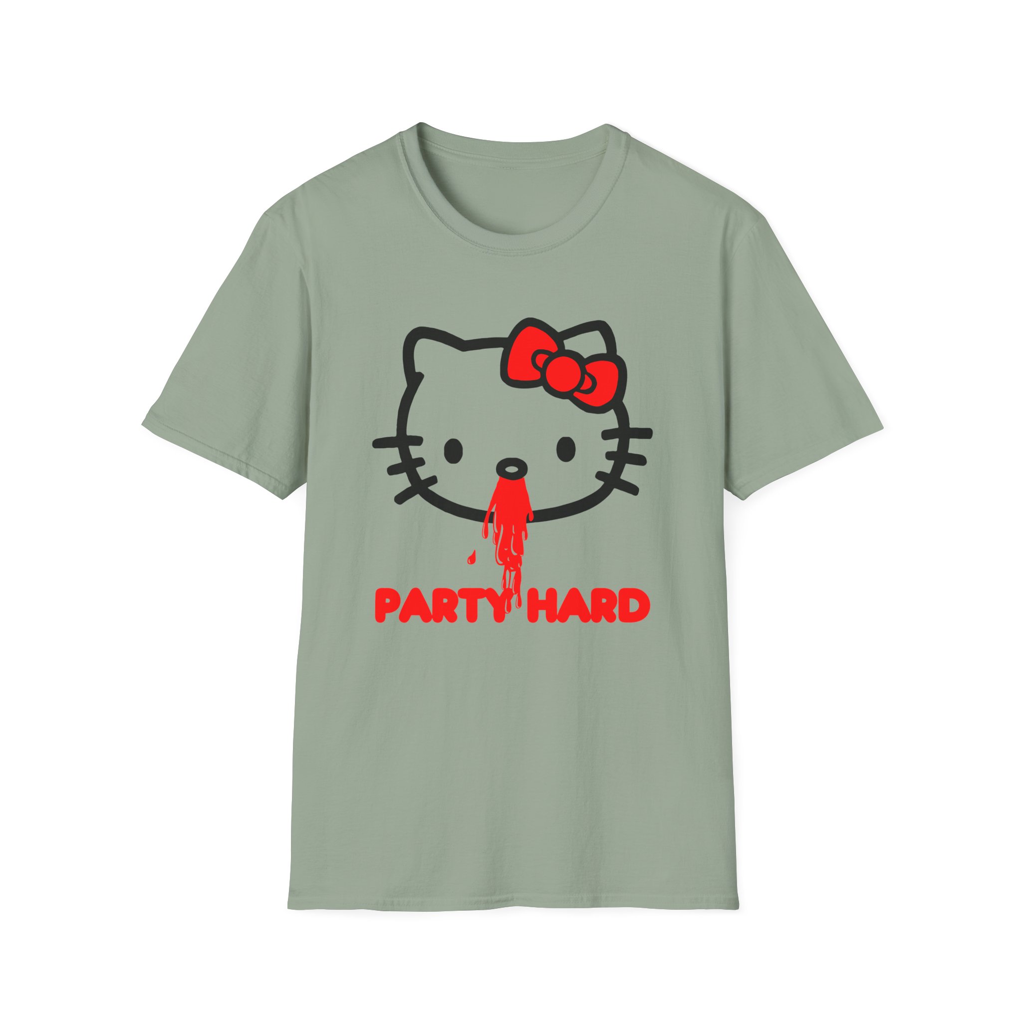 Andrew Wk Hello Party Kitty Parody Unisex Softstyle T-Shirt