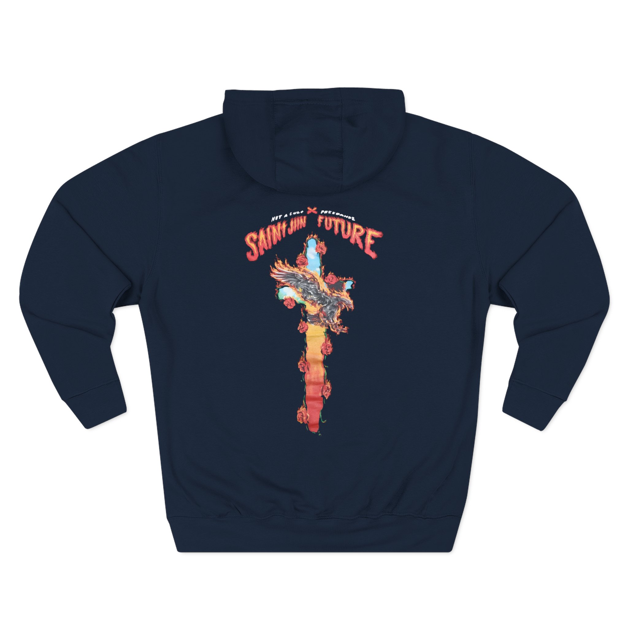 Saint Jhn Not a Cult X Freebandz Roses Three-Panel Fleece Hoodie