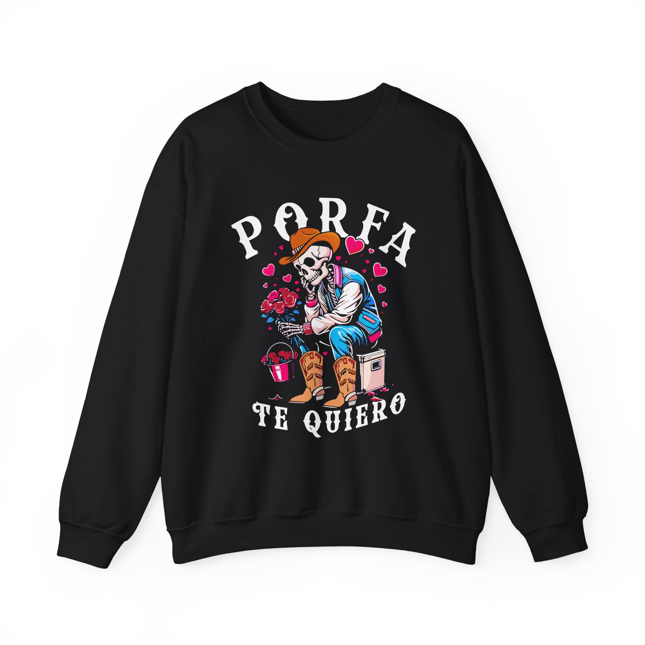 Porfa Skeleton Favor Te Quiero Unisex Heavy Blendâ„¢ Crewneck Sweatshirt