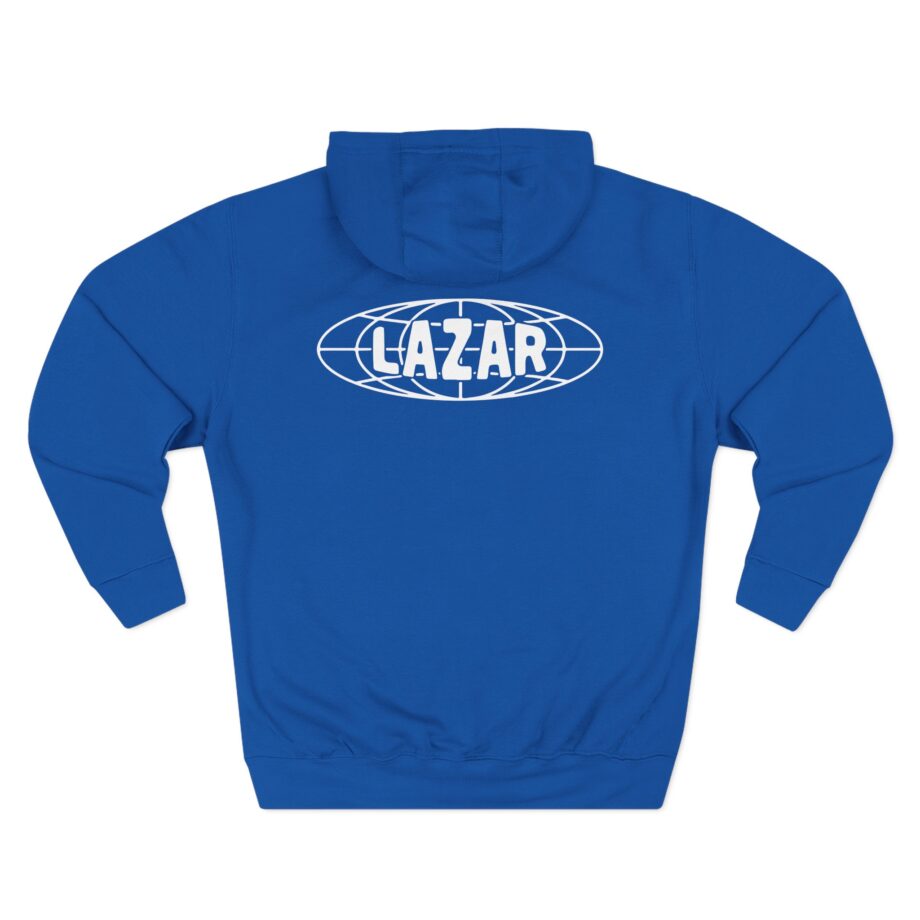 Lazarbeam Globe Indigo Three-Panel Fleece Hoodie