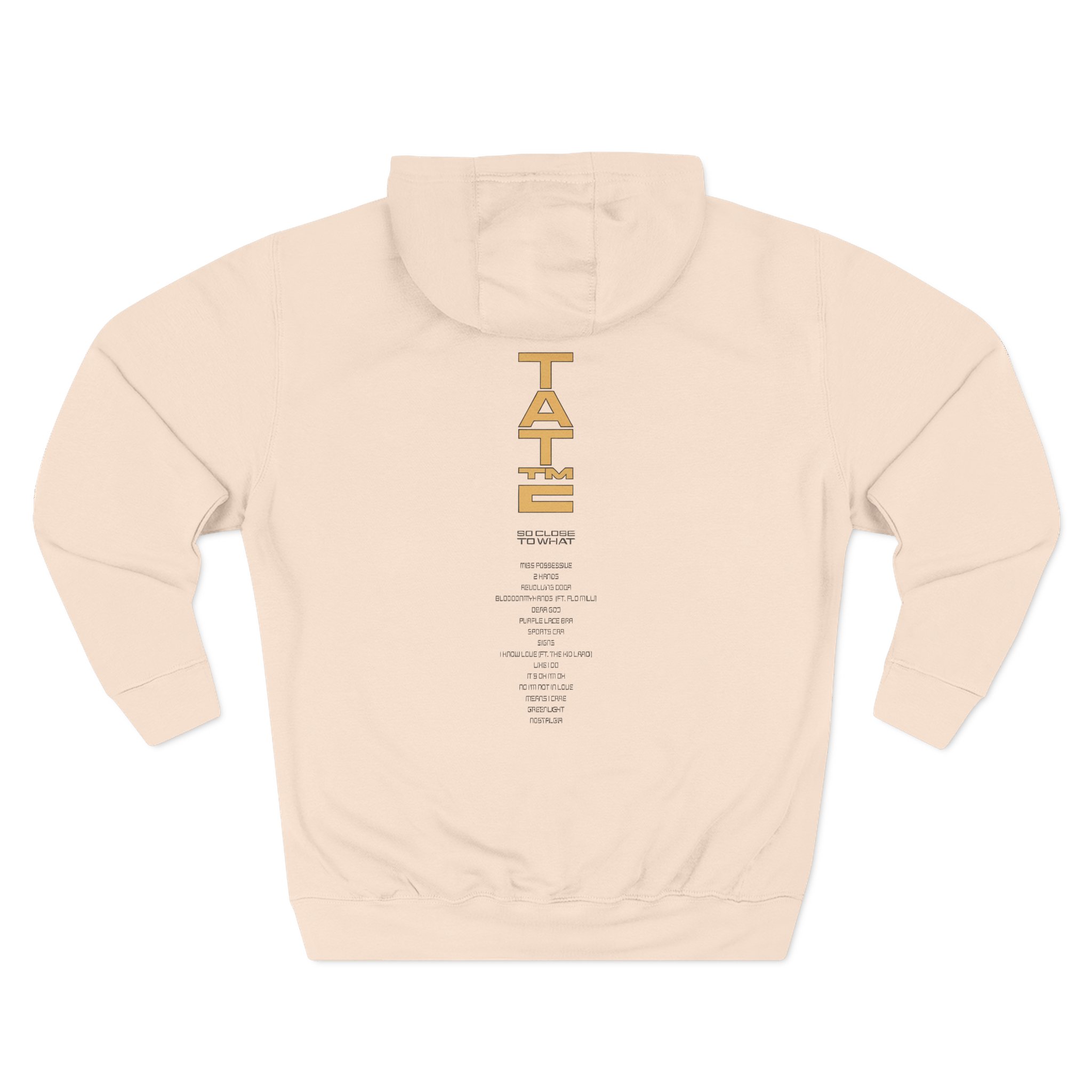 Tate Mcrae Tracklist Three-Panel Fleece Hoodie