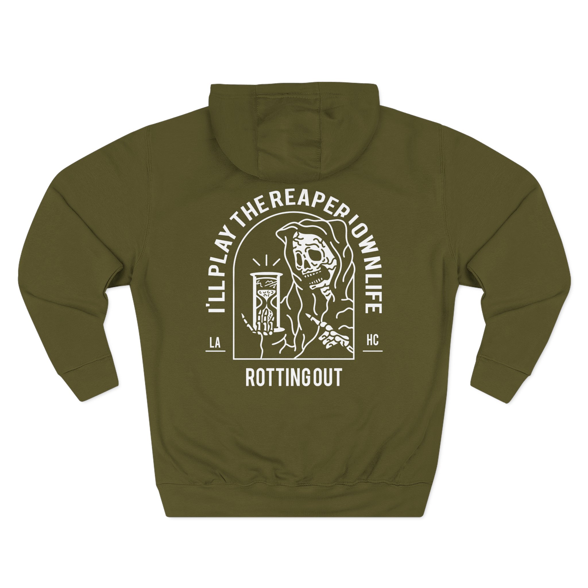 Rotting Out I'll Play the Reaper in My Own Life Three-Panel Fleece Hoodie