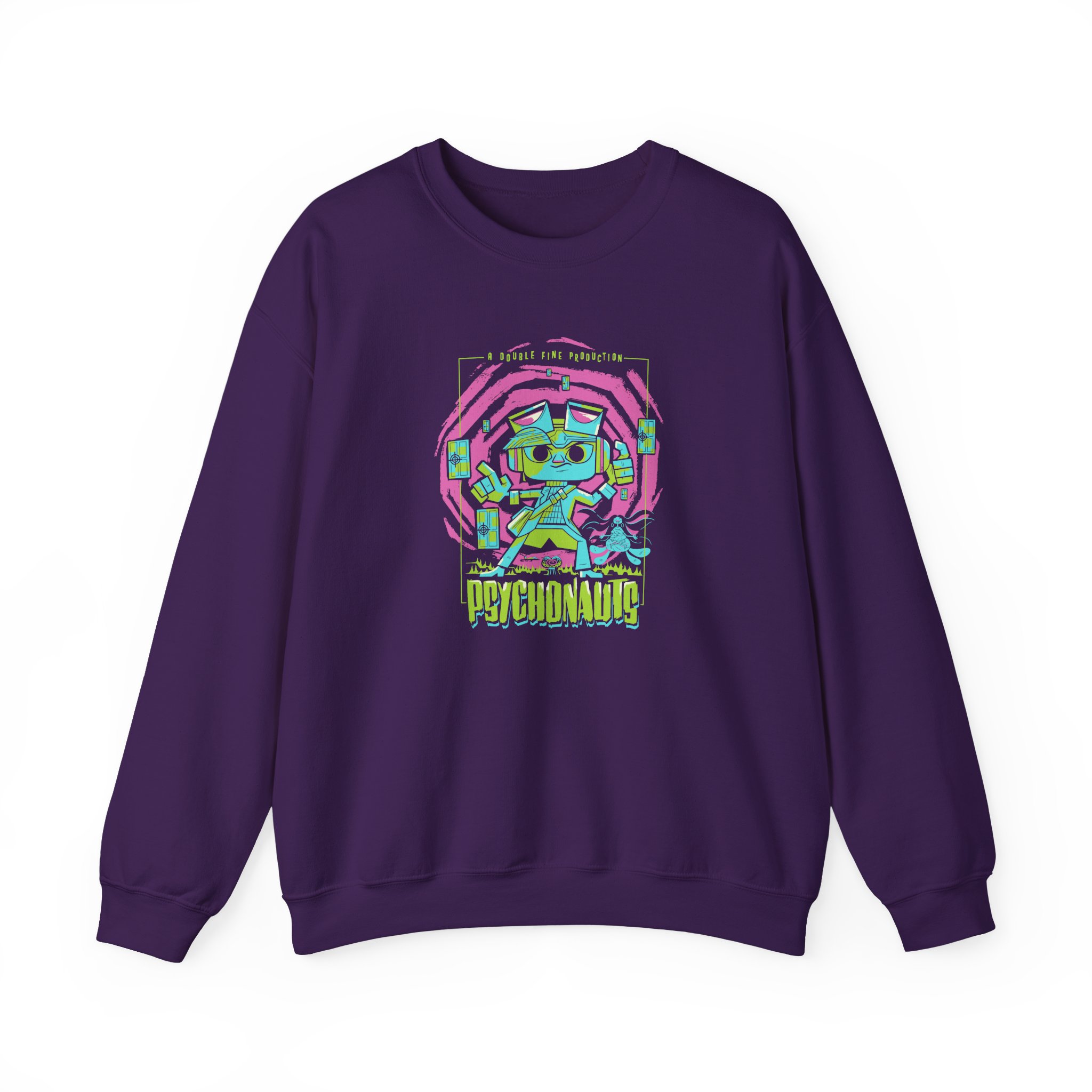 Double Fine Psychic Mystery Unisex Heavy Blendâ„¢ Crewneck Sweatshirt