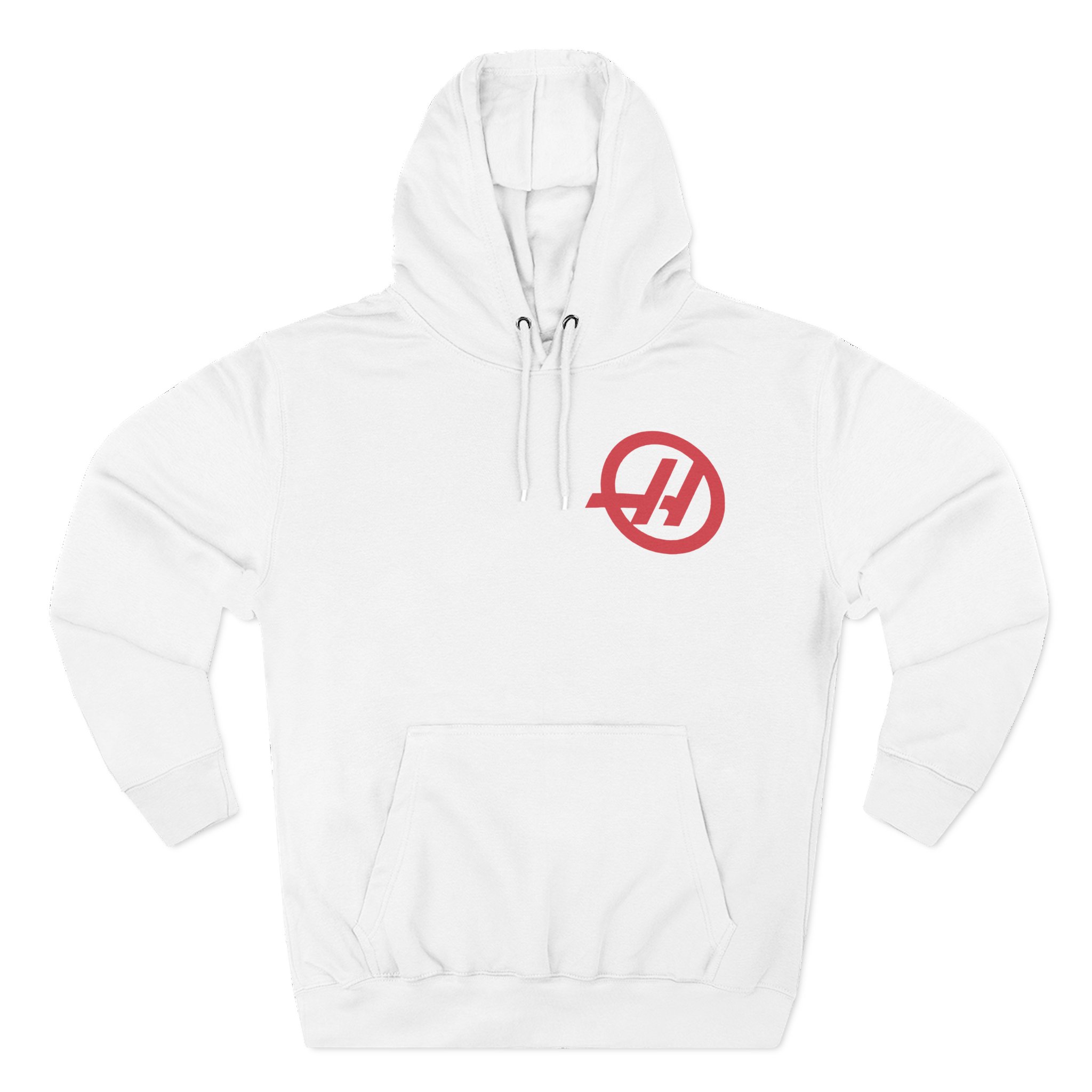 Haas F1 Small Logo Three-Panel Fleece Hoodie
