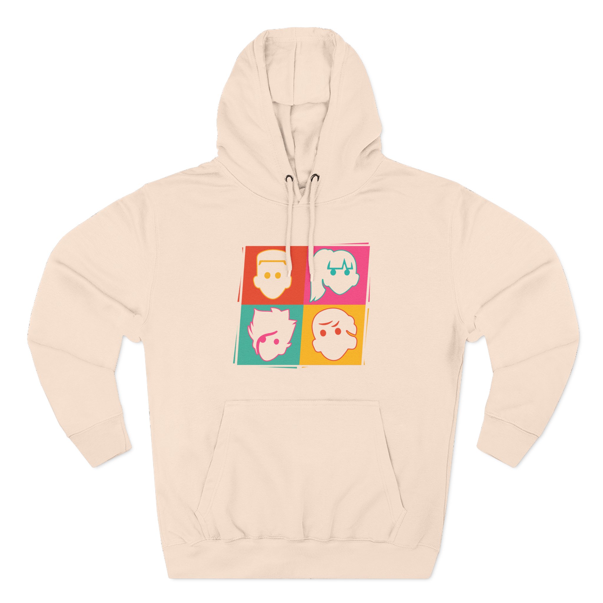 Grounded Faces Three-Panel Fleece Hoodie