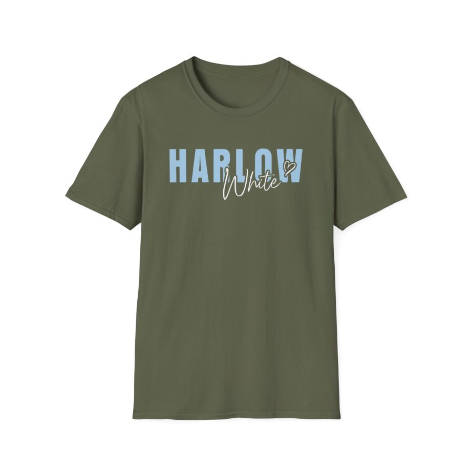 Harlow and Popcorn White Unisex Softstyle T-Shirt