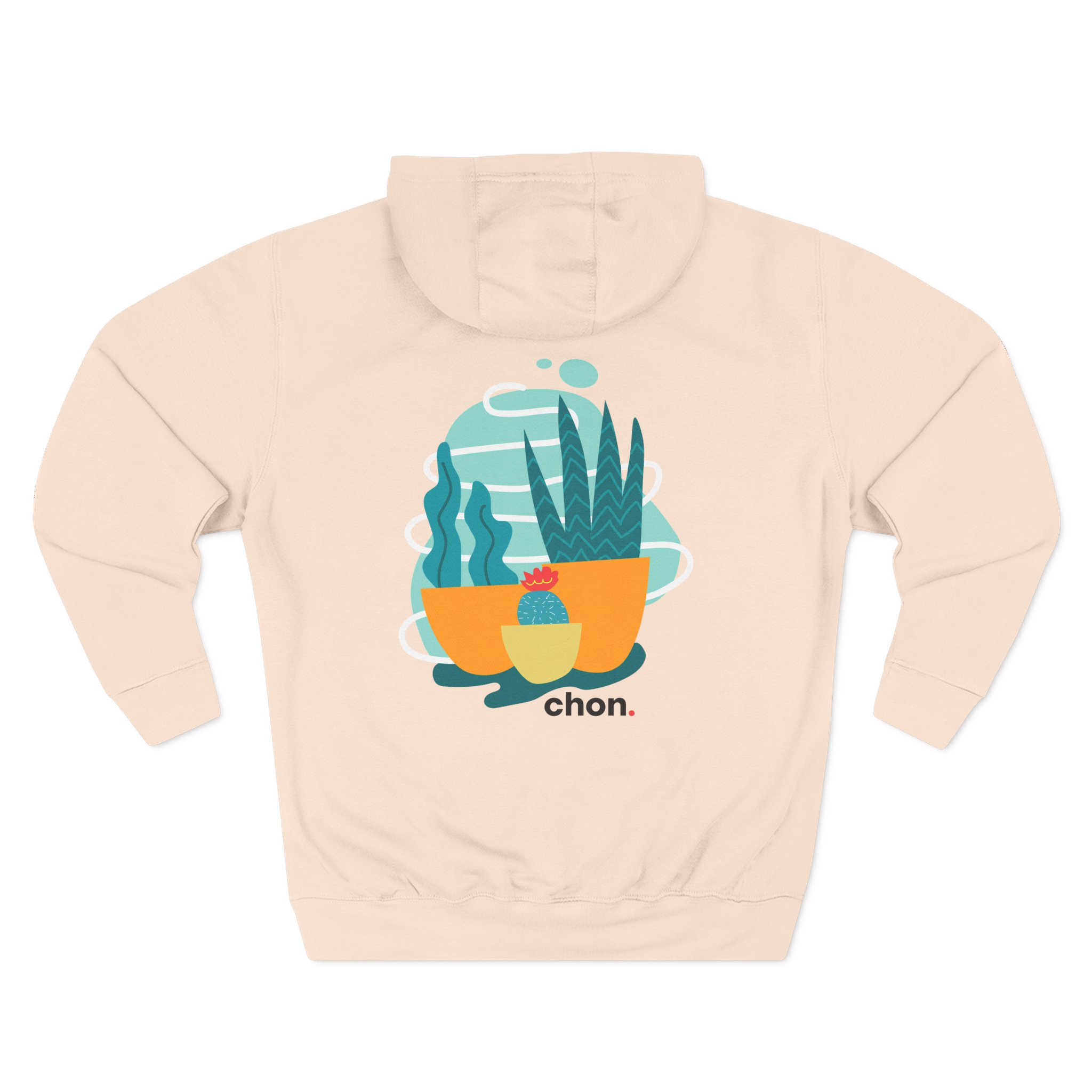 Chon Succulents Pigment Lemon Three-Panel Fleece Hoodie
