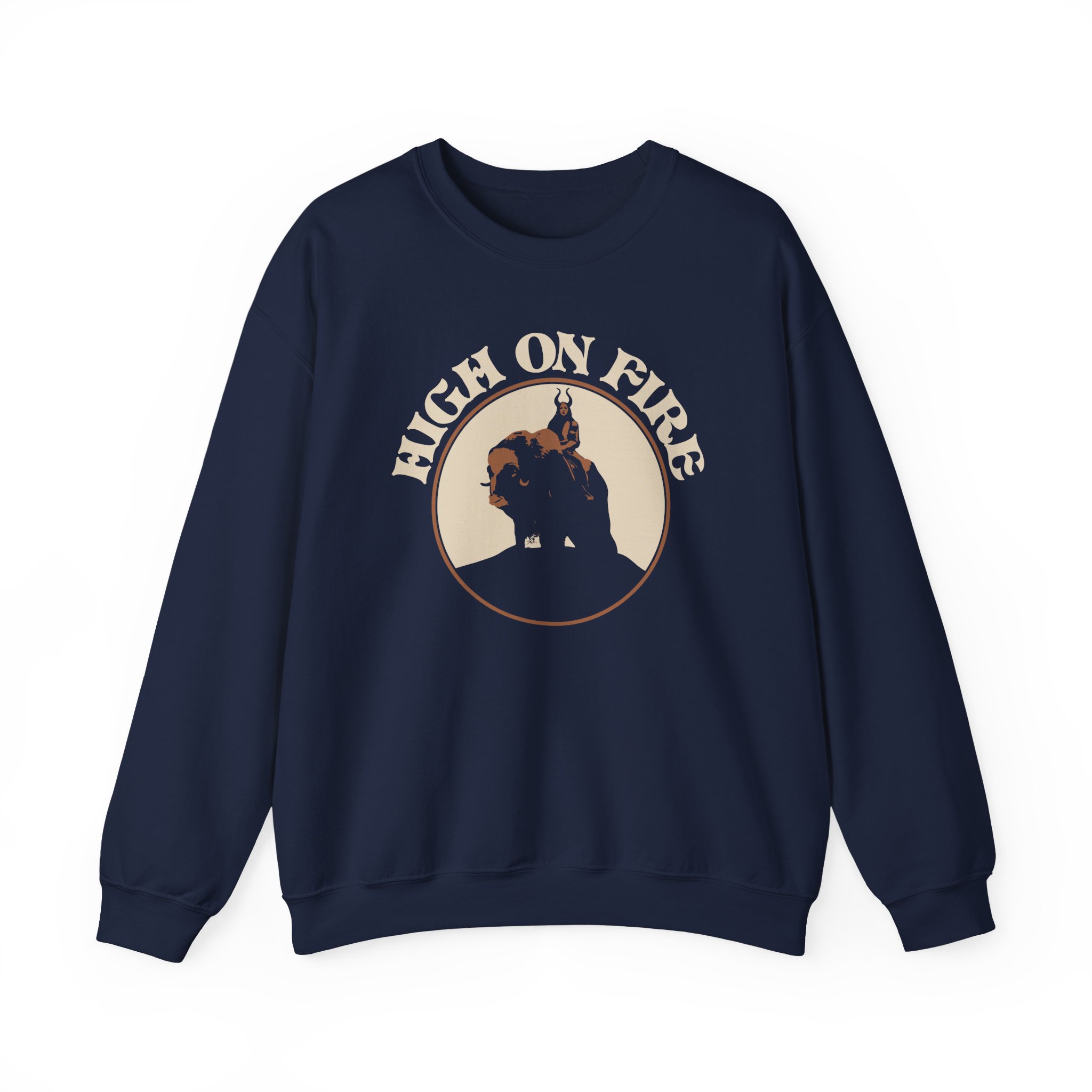 High on Fire Musk Ox Rider Unisex Heavy Blendâ„¢ Crewneck Sweatshirt