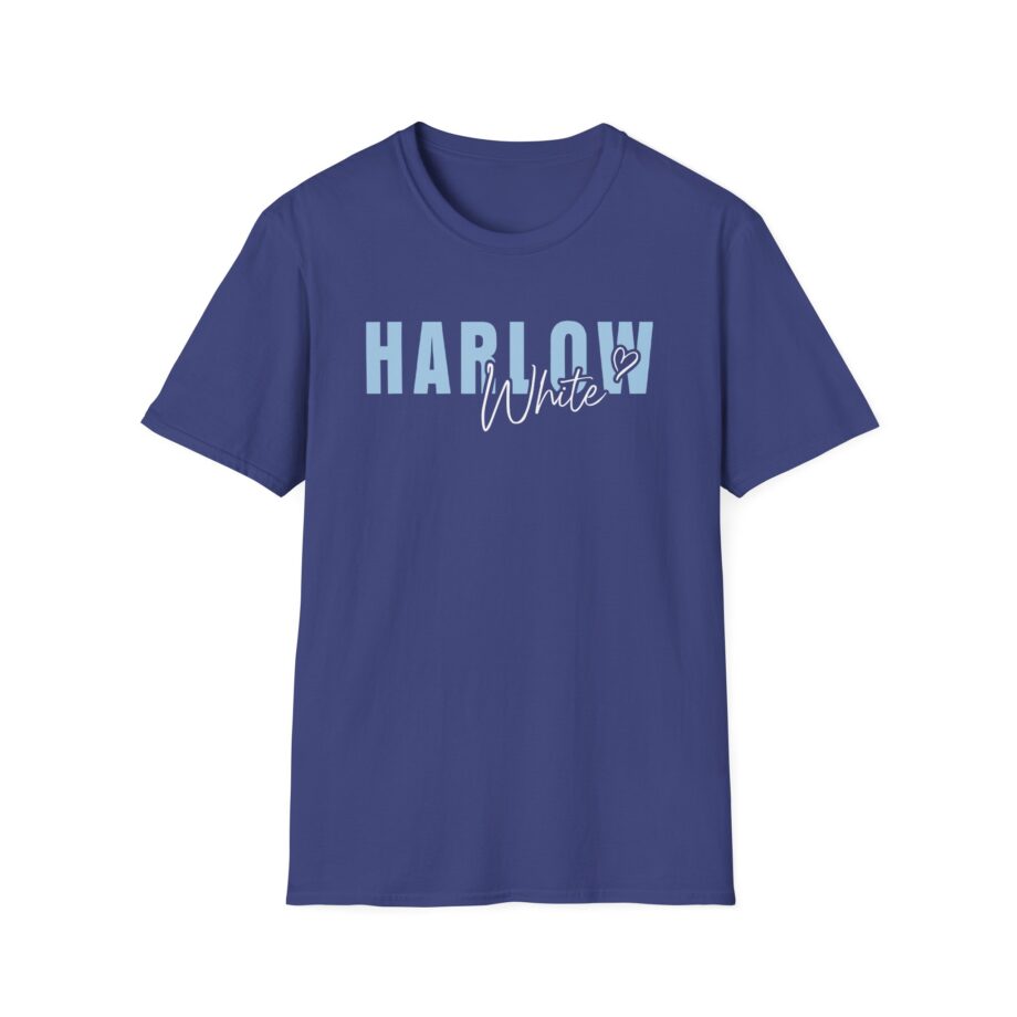 Harlow and Popcorn White Unisex Softstyle T-Shirt