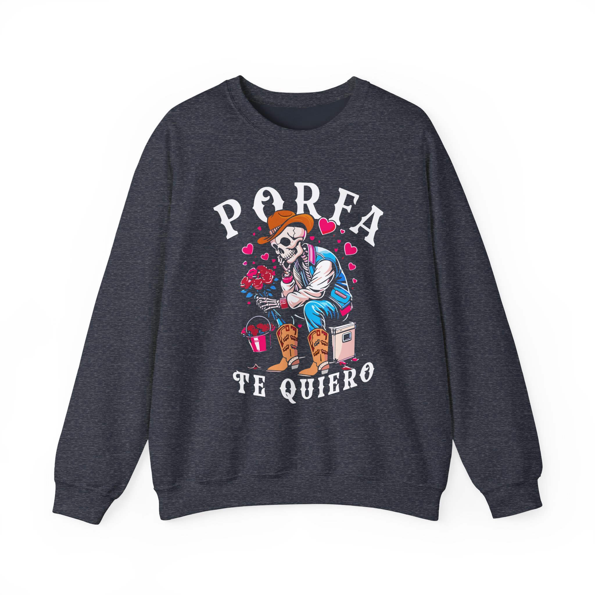 Porfa Skeleton Favor Te Quiero Unisex Heavy Blendâ„¢ Crewneck Sweatshirt