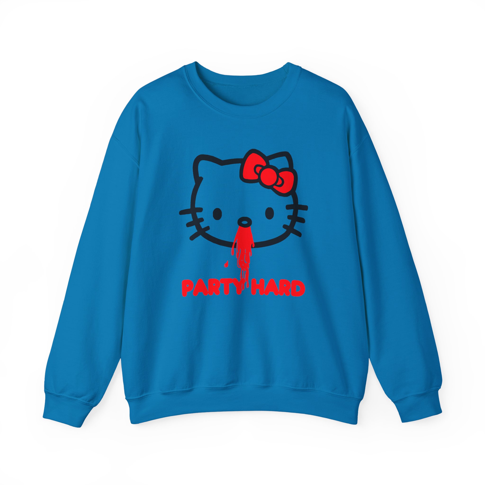 Andrew Wk Hello Party Kitty Parody Unisex Heavy Blendâ„¢ Crewneck Sweatshirt