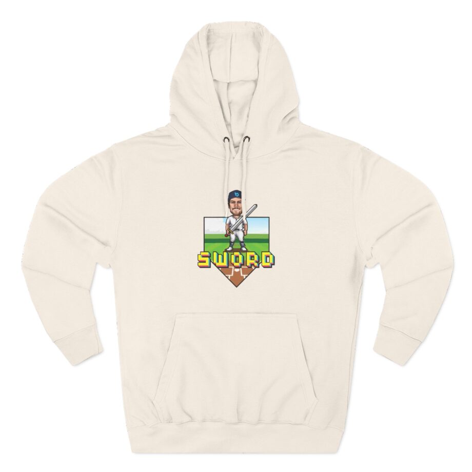 Trevor Bauer Sword Pixel Art Three-Panel Fleece Hoodie