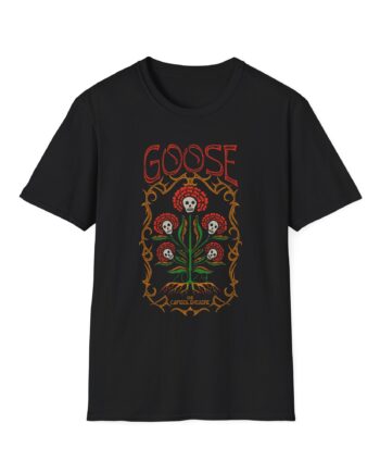 Goose Skull Flowers Unisex Softstyle T-Shirt