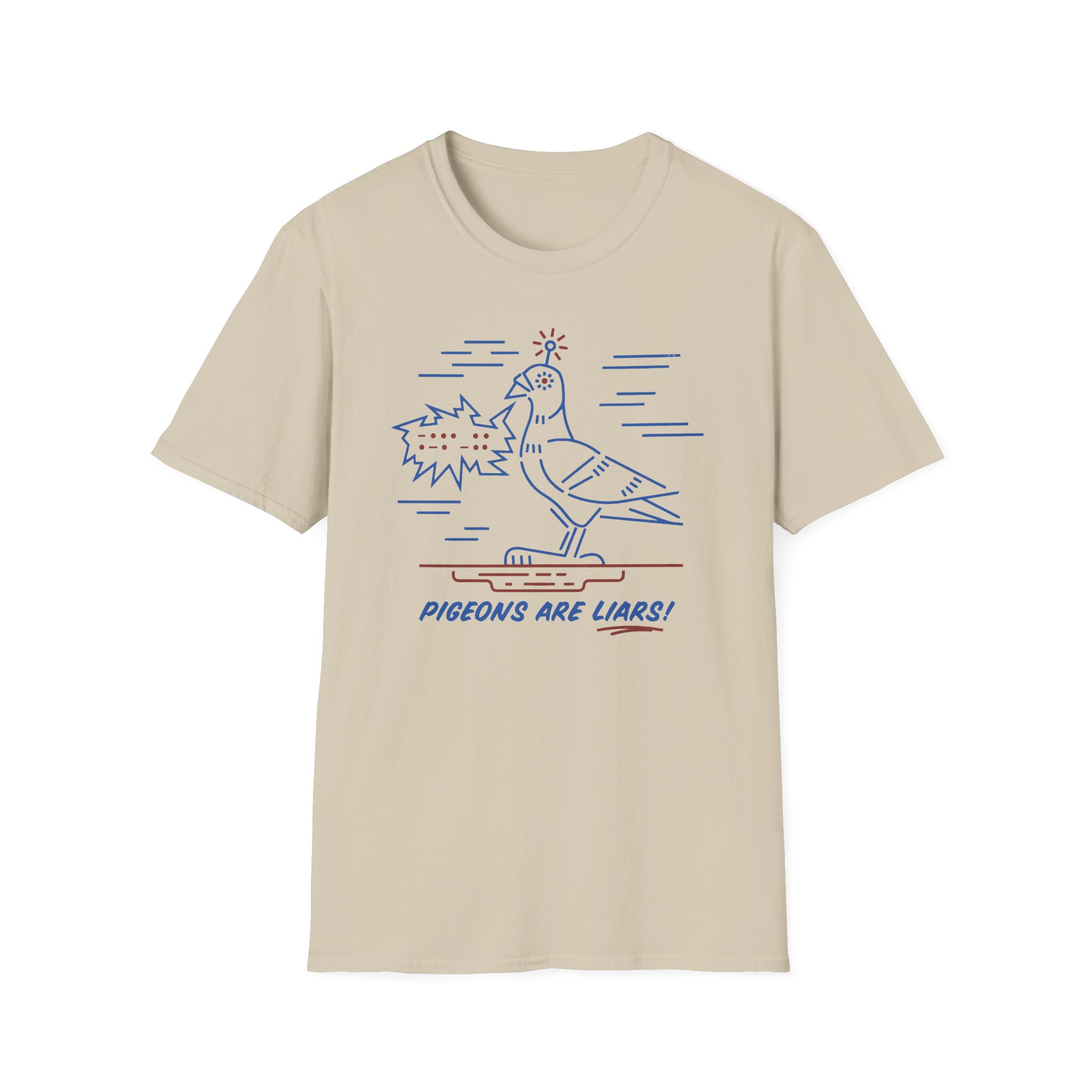Birds Arent Real Pigeons Are Liars Unisex Softstyle T-Shirt