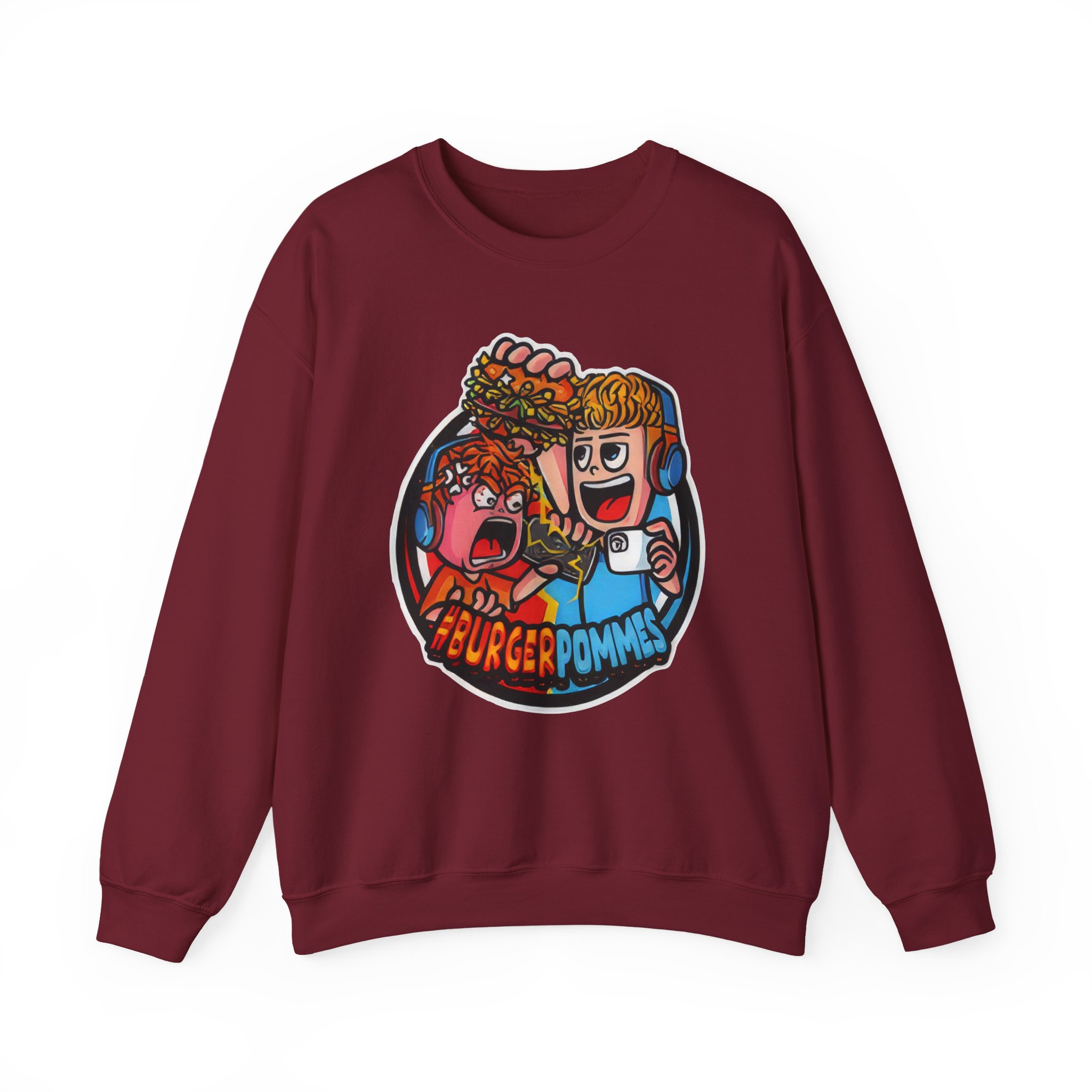 Burger Pommes Unisex Heavy Blendâ„¢ Crewneck Sweatshirt
